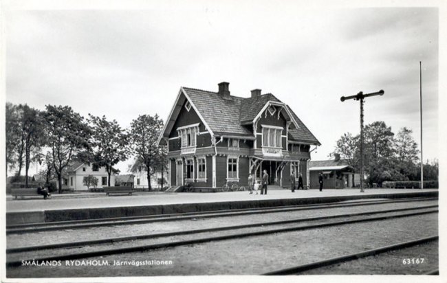 Smlands Rydaholm. Jrnvgsstationen (ca 1955).