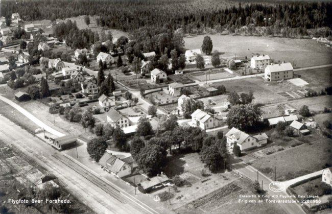 Flygfoto över Forsheda 1956