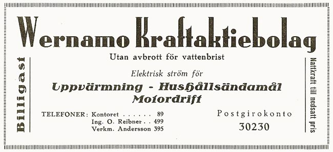 Wernamo Kraftaktiebolag