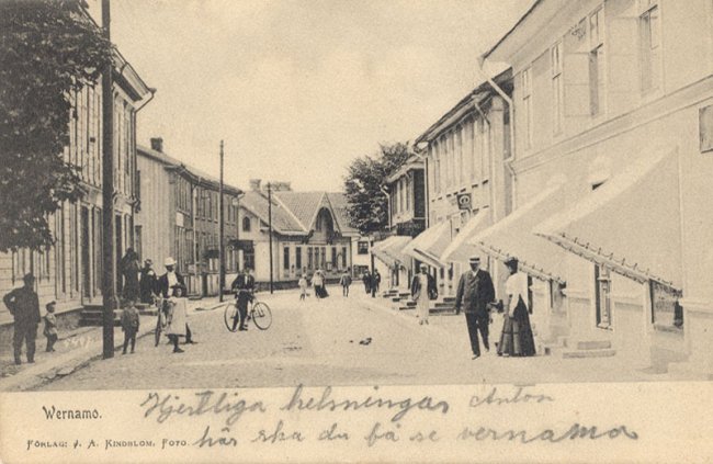 Storgatan (idag Stadshuset till vnster och Polishuset till hger)