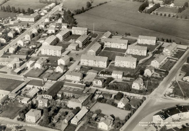 Flygfoto mellen Vxjvgen och Malmstensgatan 1960
