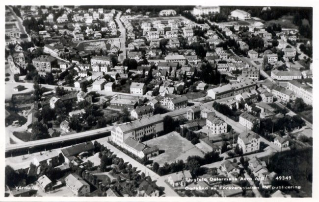Flygfoto ver centrum av Vrnamo