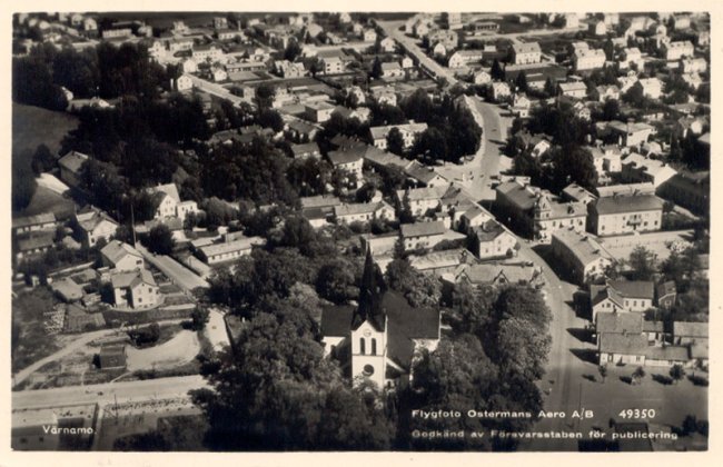 Flygfoto ver centrum av Vrnamo