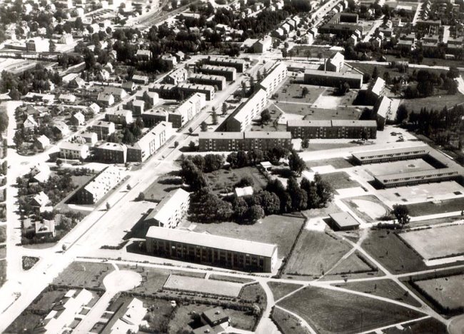Flygfoto ovanfr Viadukten frn 1968.
