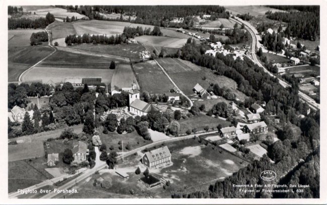 Flygfoto ver Forsheda (ca 1953)