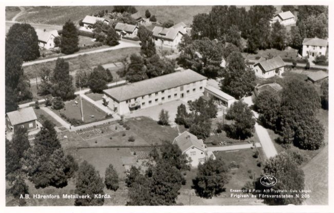 Flygfoto ver AB Hrenfors Metallverk, Krda