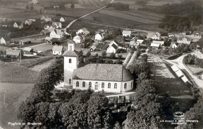 Flygfoto ver Bredaryd ca 1935