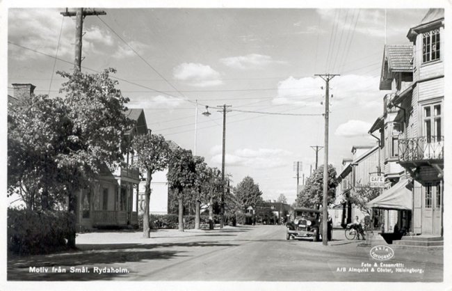 Motiv frn Sml. Rydaholm, Vstra Storgatan (ca 1946)