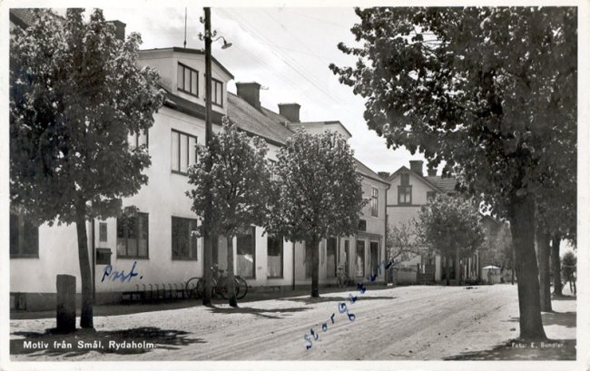Motiv frn Sml. Rydaholm, Vstra Storgatan (ca 1948)