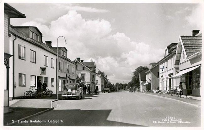 Smlands Rydaholm. Vstra Storgatan. (1954)