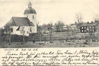 Vy ver Gllaryd med kyrkan