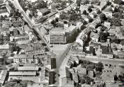 Flygfoto över centrum av Värnamo ca 1955 Flygfoto över centrum av Värnamo ca 1955